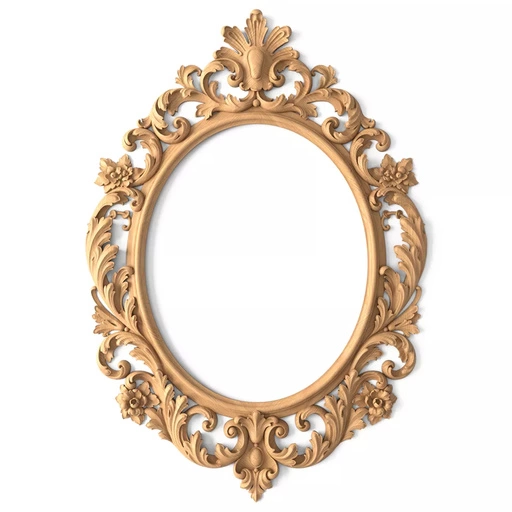 WOOD ORNATE FRAME WITH FLORAL ELEMENTS BAROQUE STYLE