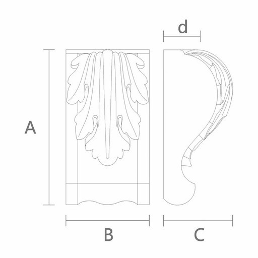 Oak corbels with acanthus leaf Classic
