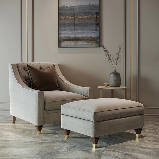 Pedestal furniture feet with golden tips