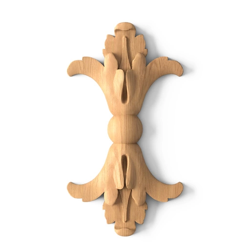 Architectural small acanthus onlay for interior from solid wood