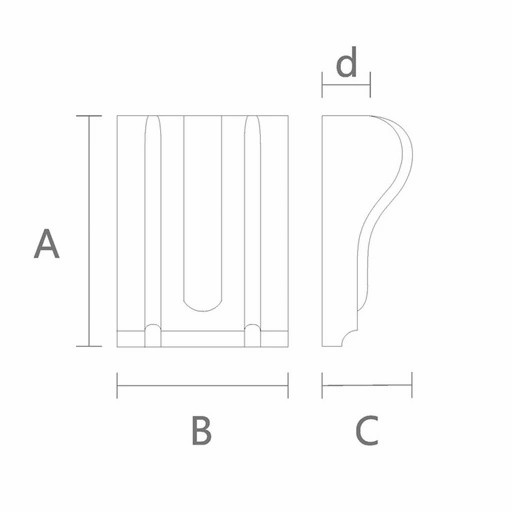 Wall corbels curved Vintage