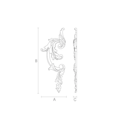 Classical wood ornamental moulding appliques, Right