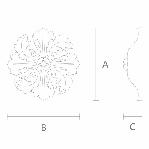 ORNATE WOODEN ROSETTE WITH ACANTHUS LEAF