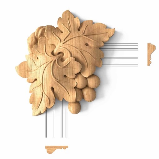 ORNATE CARVED WOOD ONLAYS FOR FIREPLACE