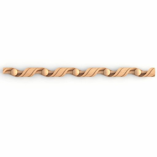 DECORATIVE WOOD MOULDING RIBBON ROPE WITH BEADS