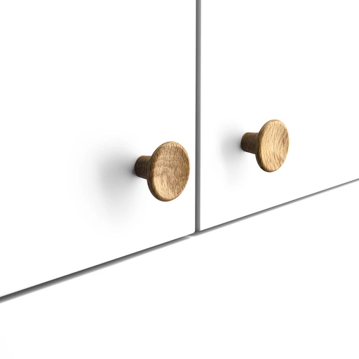 1" ROUND WOOD CABINET KNOBS FROM NATURAL WOOD. (SET OF 4 PC.)