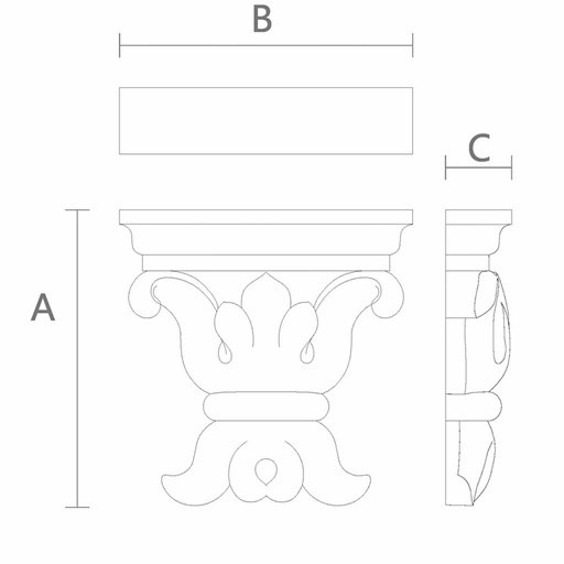 Small pilaster capital floral ornaments for furniture Classic style
