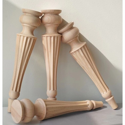 Reeded coffee table legs with round top vintage (1 PC)