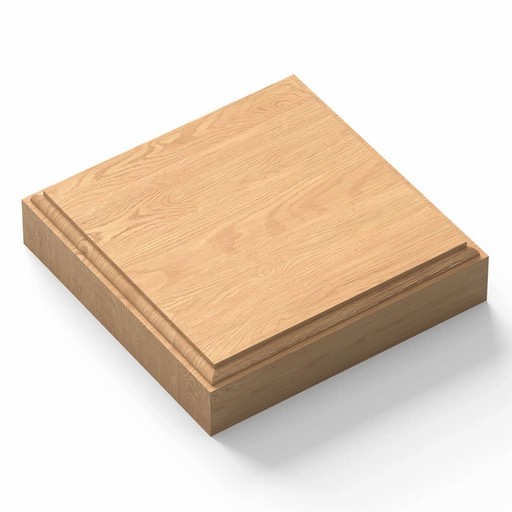 HANDCRAFTED SQUARE ROSETTE FROM SOLID WOOD