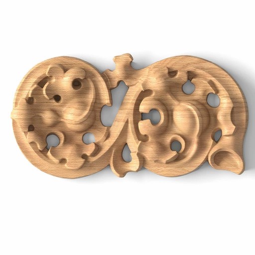 Gothic-style wood decorative scroll appliques, Right