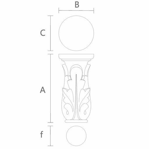 Capitals for interior wood columns round Classic style
