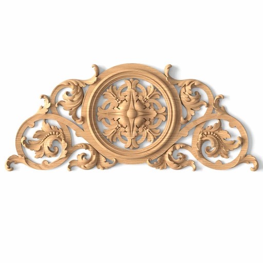 Original Antique style floral center onlay from oak