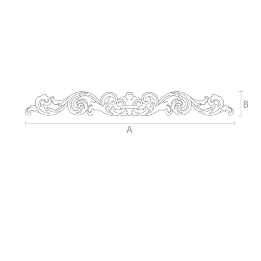Ornamental hardwood center onlay for fireplace surround