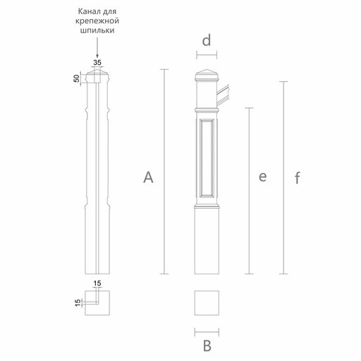 UNFINISHED SOLID WOOD BOX NEWEL POST