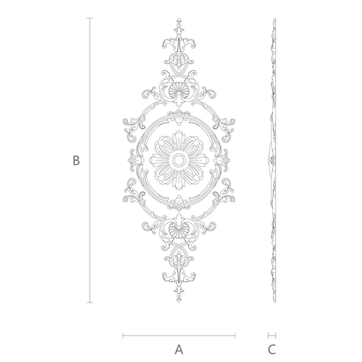 Complex solid wood Baroque style overlays set for the interior