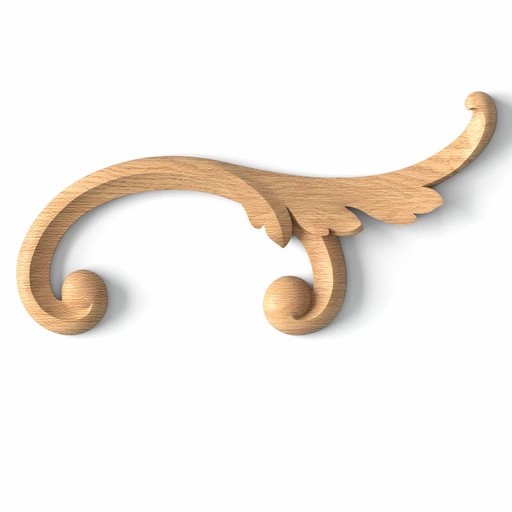 Decorative solid wood onlay with acanthus leaf, Right