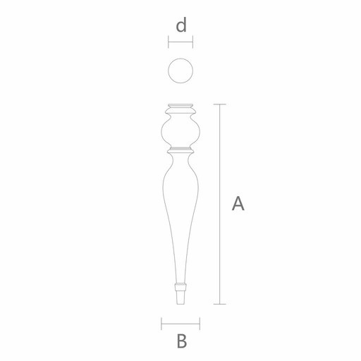 Spindle dining table legs with round top antique (1 PC)