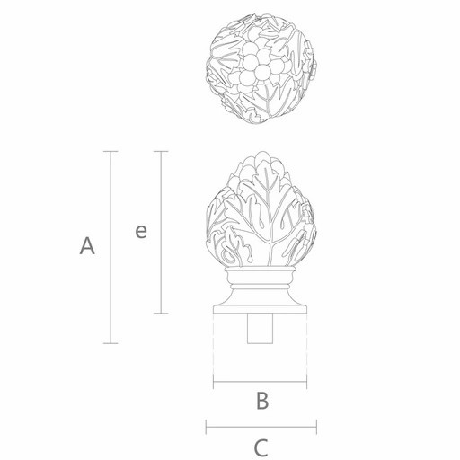 Grapevine wooden architectural carved bannister post