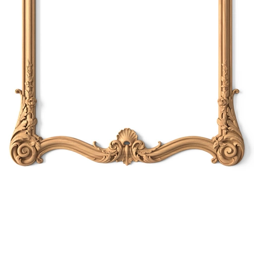 RECTANGULAR WOOD HAND CARVED ROCOCO FRAME MIRROR