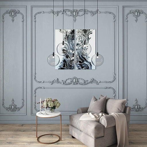 ANTIQUE STYLE CARVED WALL DECOR WITH CARTOUCH ELEMENTS