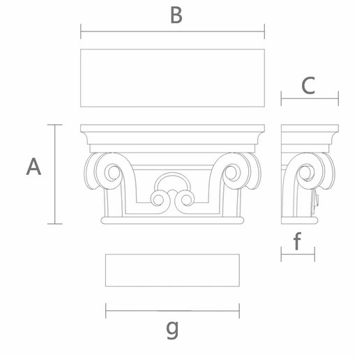Pilaster caps Renaissance Style with scrolls