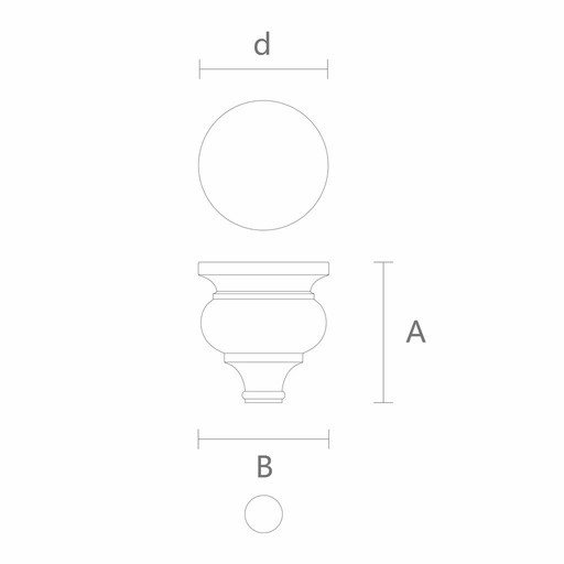 Bun feet for furniture rounded tapered Classic style (1 PC)