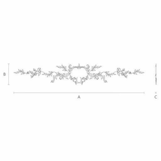 Ornamental scroll onlay with rose vines.
