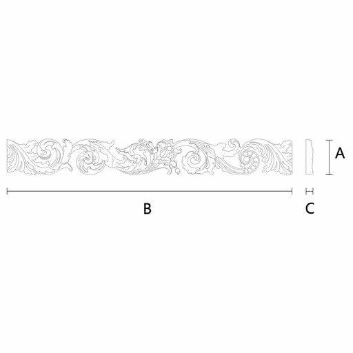 WOOD MOULDING WITH ACANTHUS LEAVES ART NOUVEAU