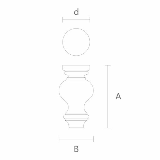 Round furniture legs wooden Midcentury style (1 PC)