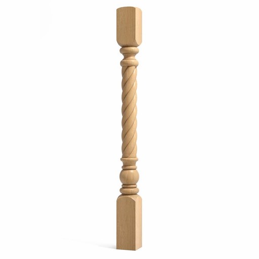 CLASSIC TWISTED STAIRCASE POST FROM SOLID WOOD
