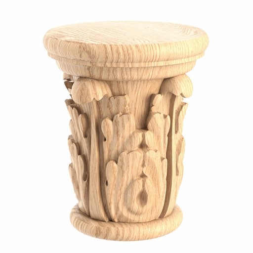 Capital for round column with acanthus leaves Neoclassical style