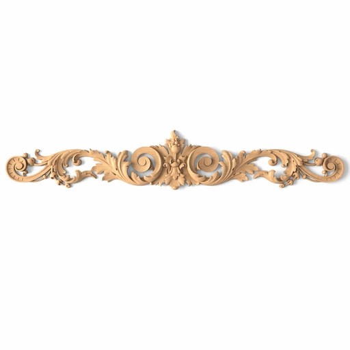 Large ornamental scroll onlay for mantels from high quality wood