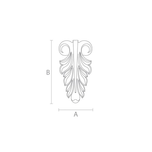 Hand carved acanthus leaf scroll applique from oak