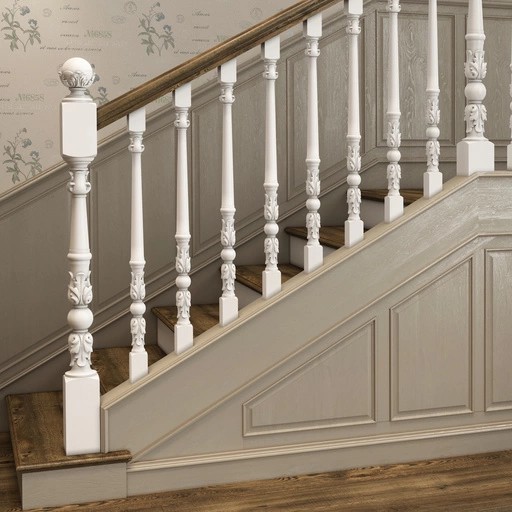 UNFINISHED ANTIQUE STYLE WOODEN CARVED NEWEL POST