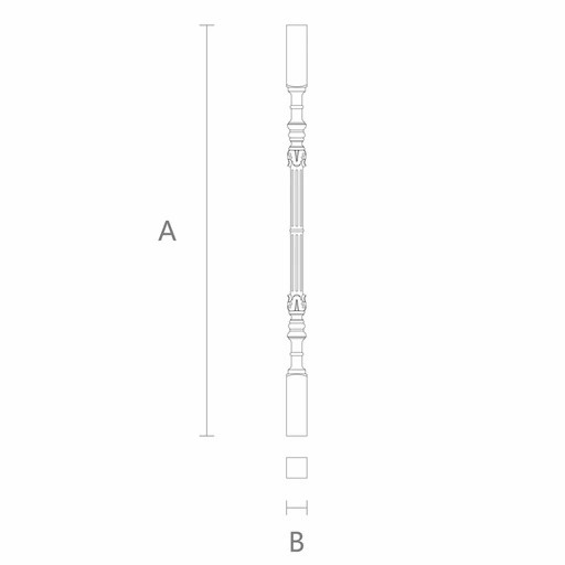 ACANTHUS FLUTED WOODEN DECORATIVE RAILING BALUSTER