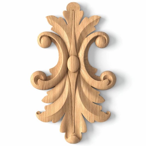 Small Classic style floral onlay for doors from beech