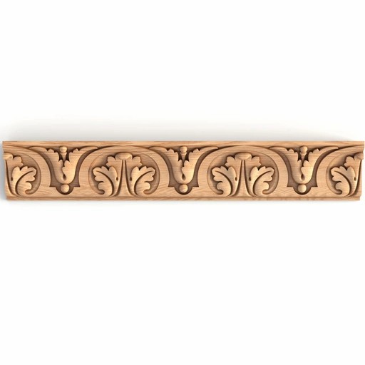 ORNATE WOOD MOULDING WITH WITH ACANTHUS LEAF ANTIQUE