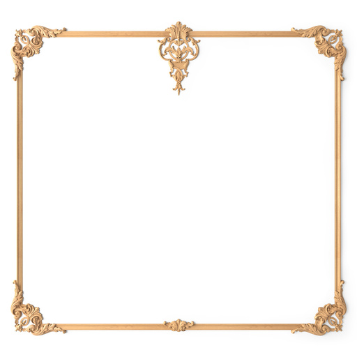 LARGE WOOD WALL DECOR - FRENCH WALL PANELS WITH FLORAL APPLIQUES