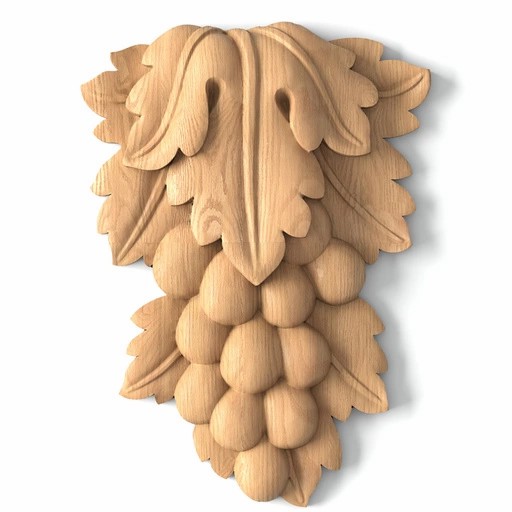 Unfinished solid wood grape vine onlay for furniture