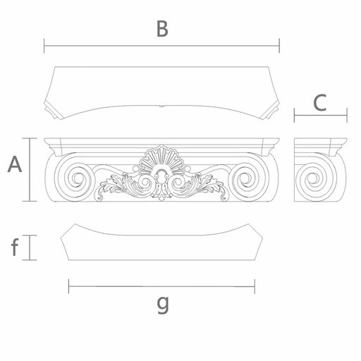 Pilaster Capital Corinthian with shell and volutes