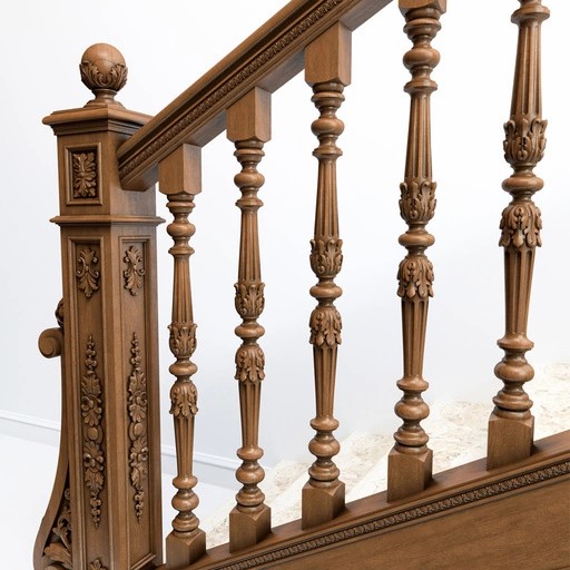 Victorian stair baluster with acanthus