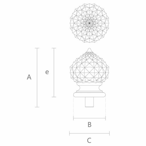 Ethnic style oak carved cupola finial for interior