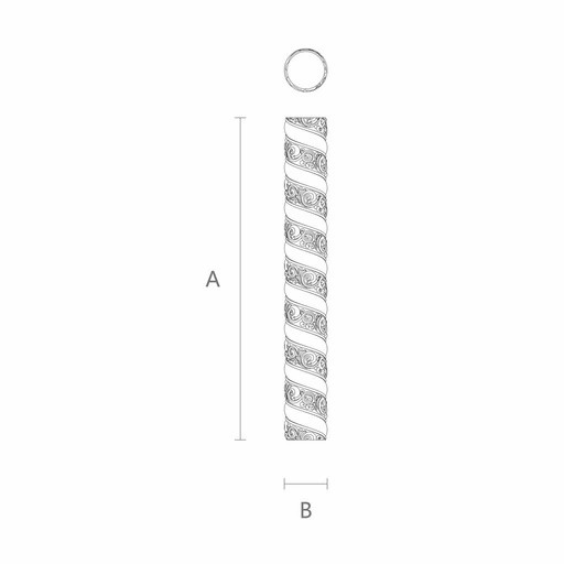 ROUND COLUMNS WITH OPENWORK FLORAL DECOR