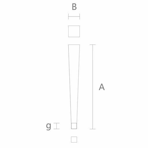 Tapered block table legs with steel tips