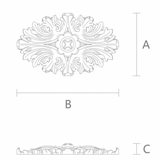 CARVED ROSETTE OVAL WITH ACANTHUS LEAVES