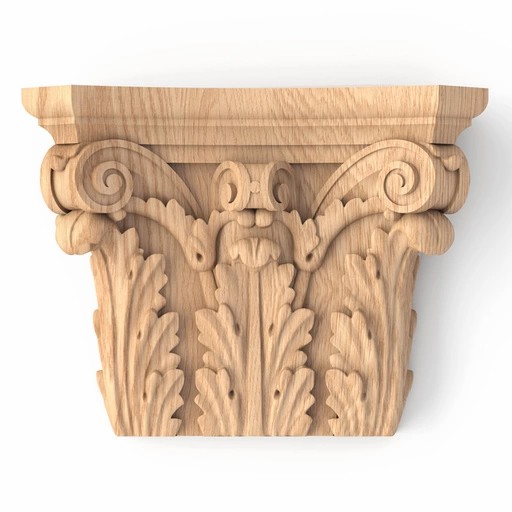 Hand-Carved Pilaster Capitals Composite style from solid wood
