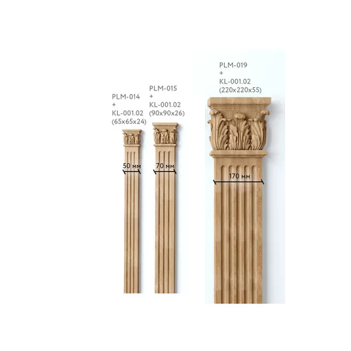 Decorative cap for fluted pilaster with acanthus leaves
