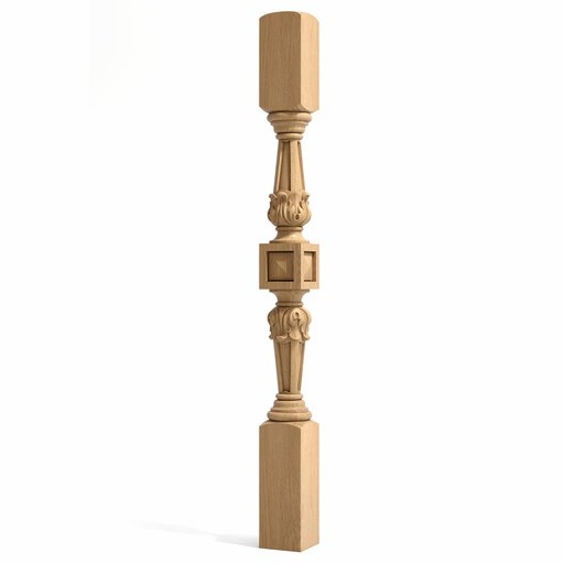 LARGE CLASSICAL NEWEL POST FROM SOLID WOOD