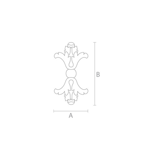 Architectural small acanthus onlay for interior from solid wood