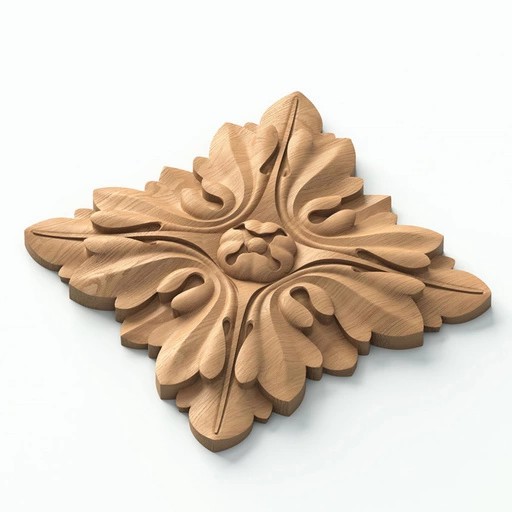 SQUARE ROSETTES ONLAY WITH FLOWER BUD